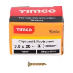 Solo Chipboard & Woodscrews 3.0 x 20 (200 Pieces)