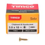 Solo Chipboard & Woodscrews 3.5 x 15 (200 Pieces)