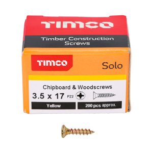 Solo Chipboard & Woodscrews 3.5 x 17 (200 Pieces)
