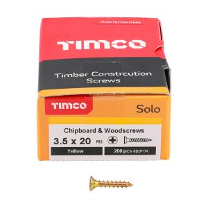 Solo Chipboard & Woodscrews 3.5 x 20 (200 Pieces)