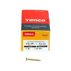 Solo Chipboard & Woodscrews 3.5 x 30 (200 Pieces)