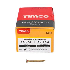Solo Chipboard & Woodscrews 3.5 x 35 (200 Pieces)