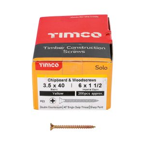 Solo Chipboard & Woodscrews 3.5 x 40 (200 Pieces)