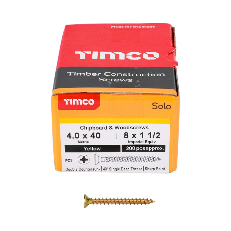 Solo Chipboard & Woodscrews 4.0 x 40