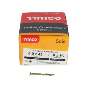 Solo Chipboard & Woodscrews 4.0 x 45 (200 Pieces)