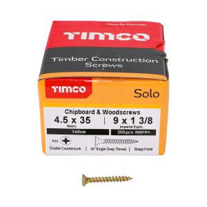 Solo Chipboard & Woodscrews 4.5 x 35 (200 Pieces)