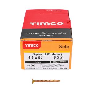 Solo Chipboard & Woodscrews 4.5 x 50 (200 Pieces)