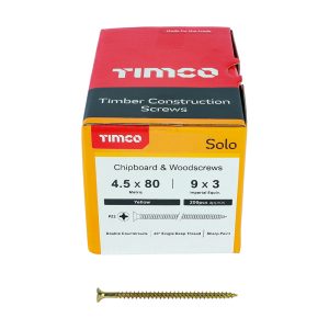 Solo Chipboard & Woodscrews 4.5 x 80 (200 Pieces)