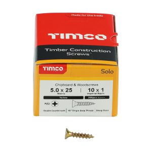 Solo Chipboard & Woodscrews 5.0 x 25 (200 Pieces)