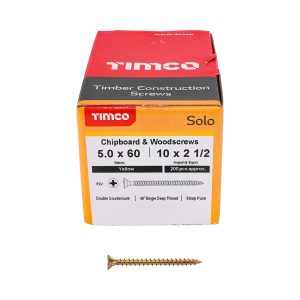 Solo Chipboard & Woodscrews 5.0 x 60 (200 Pieces)