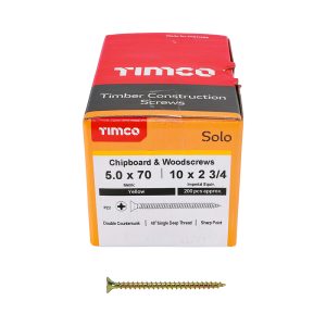 Solo Chipboard & Woodscrews 5.0 x 70 (200 Pieces)