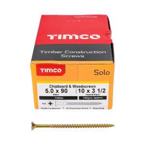 Solo Chipboard & Woodscrews 5.0 x 90 (100 Pieces)
