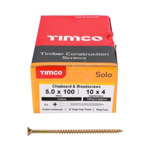 Solo Chipboard & Woodscrews 5.0 x 100 (100 Pieces)