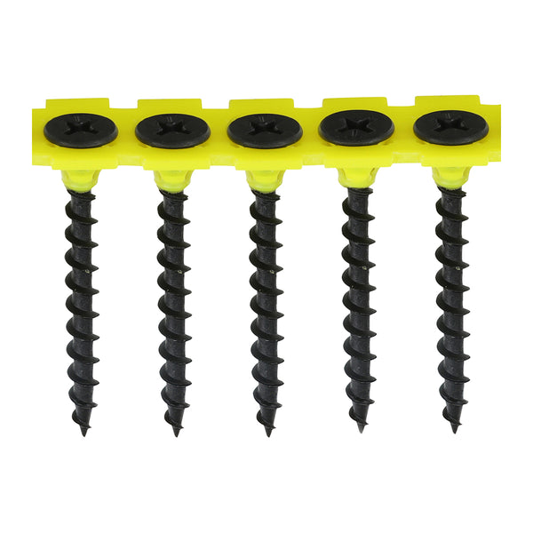 Collated Drywall Screws  PH  Bugle Coarse Thread  Black