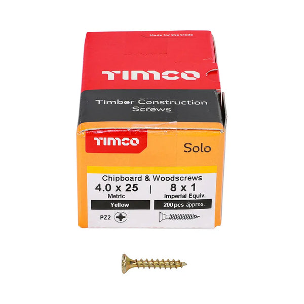Solo Chipboard & Woodscrews 4.0 x 25 tstrade