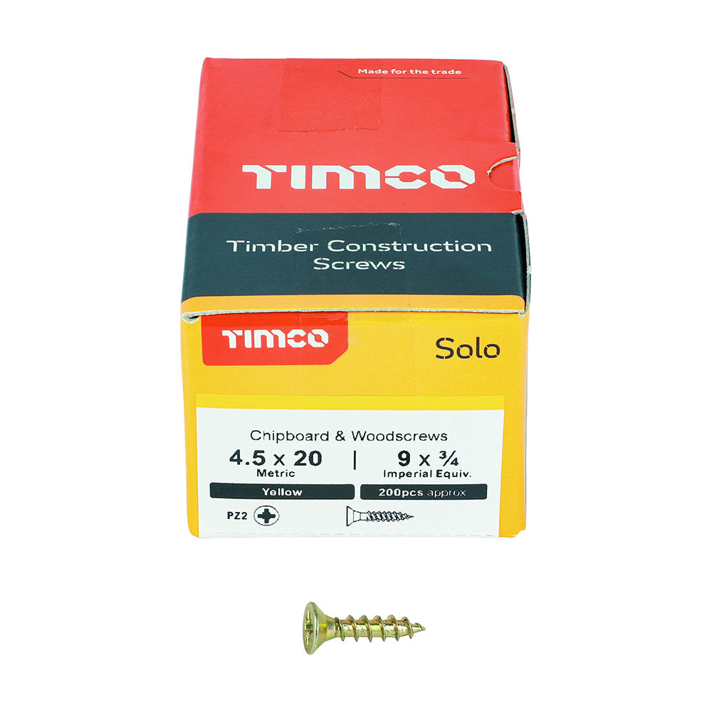 Solo Chipboard & Woodscrews 4.5 x 20 tstrade