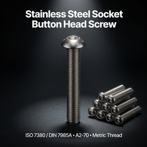 BUTTON HEAD SCREWS ALLEN KEY SOCKET DOME BOLTS A2 STAINLESS STEEL