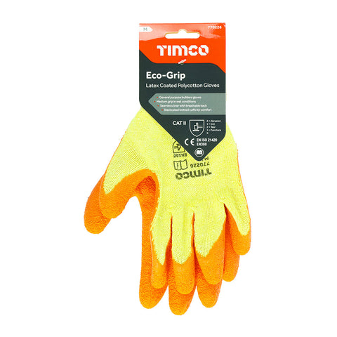 Eco Grip Gloves - Crinkle Latex Coated Polycotton