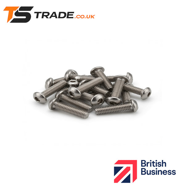 M3 (3mm) BUTTON HEAD SCREWS ALLEN KEY HEX SOCKET DOME BOLTS A2 STAINLESS STEEL