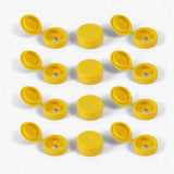 SMALL PLASTIC HINGED SCREW COVER CAPS WHITE YELLOW BLACK BLUE BROWN 6g/8g Gauge tstrade