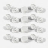 SMALL PLASTIC HINGED SCREW COVER CAPS WHITE YELLOW BLACK BLUE BROWN 6g/8g Gauge tstrade