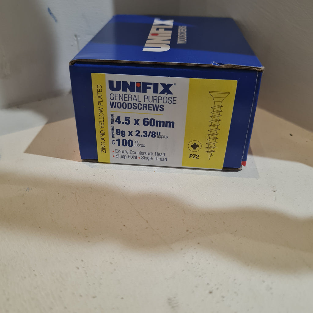 General Purpose Woodscrews Pozi Head  4.5 x 60mm unifix