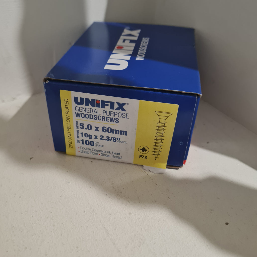 General Purpose Woodscrews Pozi Head  5.0 x 60mm unifix