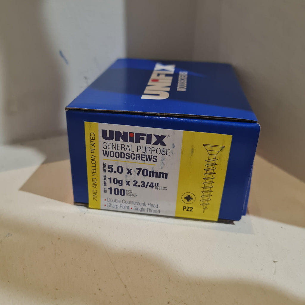 General Purpose Woodscrews Pozi Head  5.0 x 70mm unifix