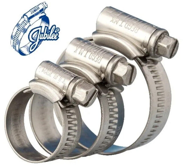 Genuine Jubilee Hose Clips Clamps Worm Drive Stainless Steel Mild Steel Zinc tstrade