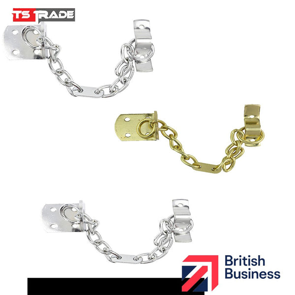 HIGH SECURITY DOOR CHAIN BRASS Narrow Safety Slide Restrictor Lock Catch Guard