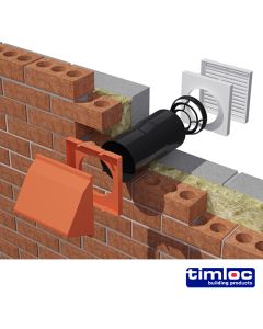 Timloc Aero Core Through-Wall Ventilation Set with Cowl and Baffle - Terracotta - ACV7CTE